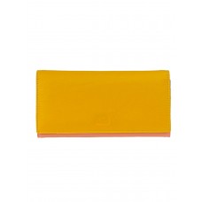 На фото 1 - Женское портмоне из натуральной кожи, цвет желтый