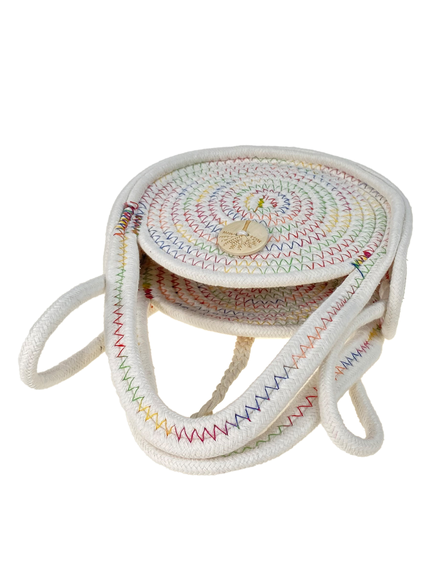 На фото 2 - Летняя плетеная сумка, мультицвет