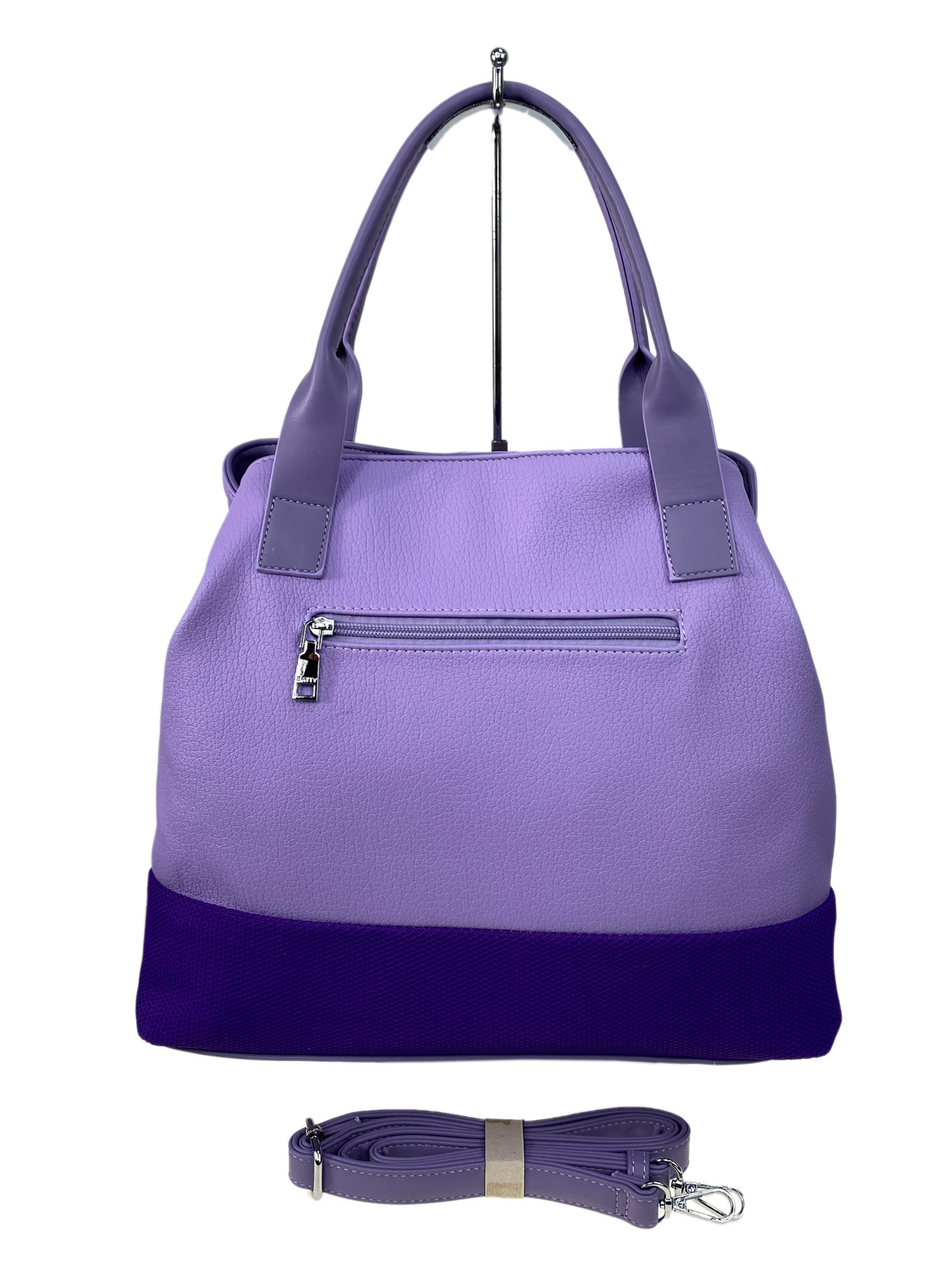 На фото 3 - Женская сумка из искусственной кожи, цвет фиолетовый 