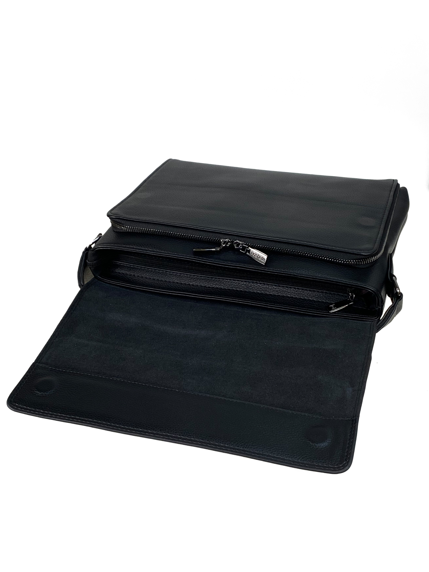 На фото 2 - Мужская сумка-портфель из эко кожи, цвет черный
