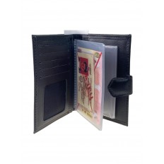 На фото 2 - Обложка для автодокументов и авто-кошелек из натуральной кожи, цвет черный