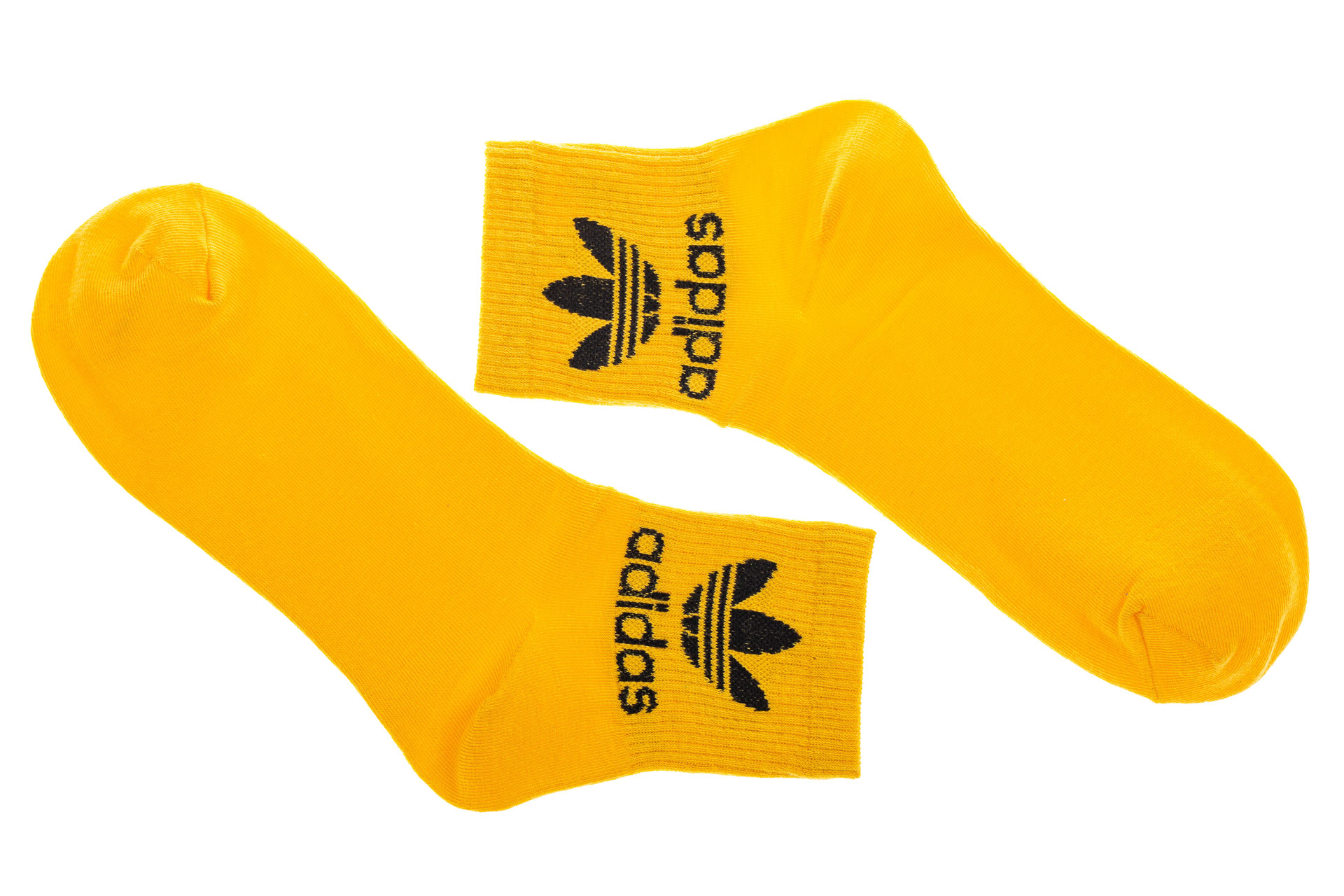 На фото 1 - Спортивные жёлтые носки с принтом