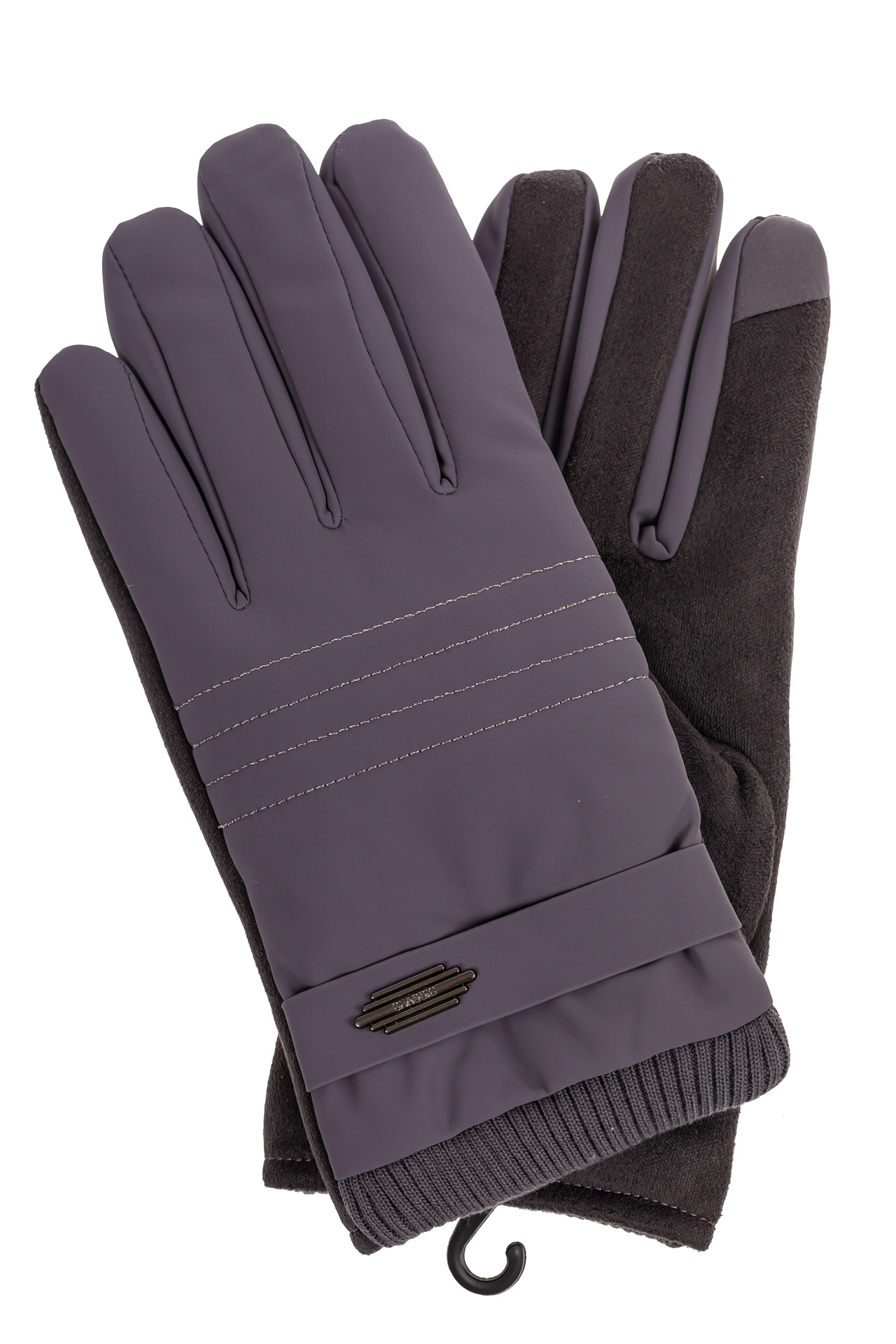 На фото 1 - Утепленные перчатки для мужчин, цвет серый