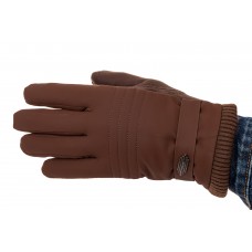 На фото 1 - Комбинированные перчатки мужские, цвет коричневый