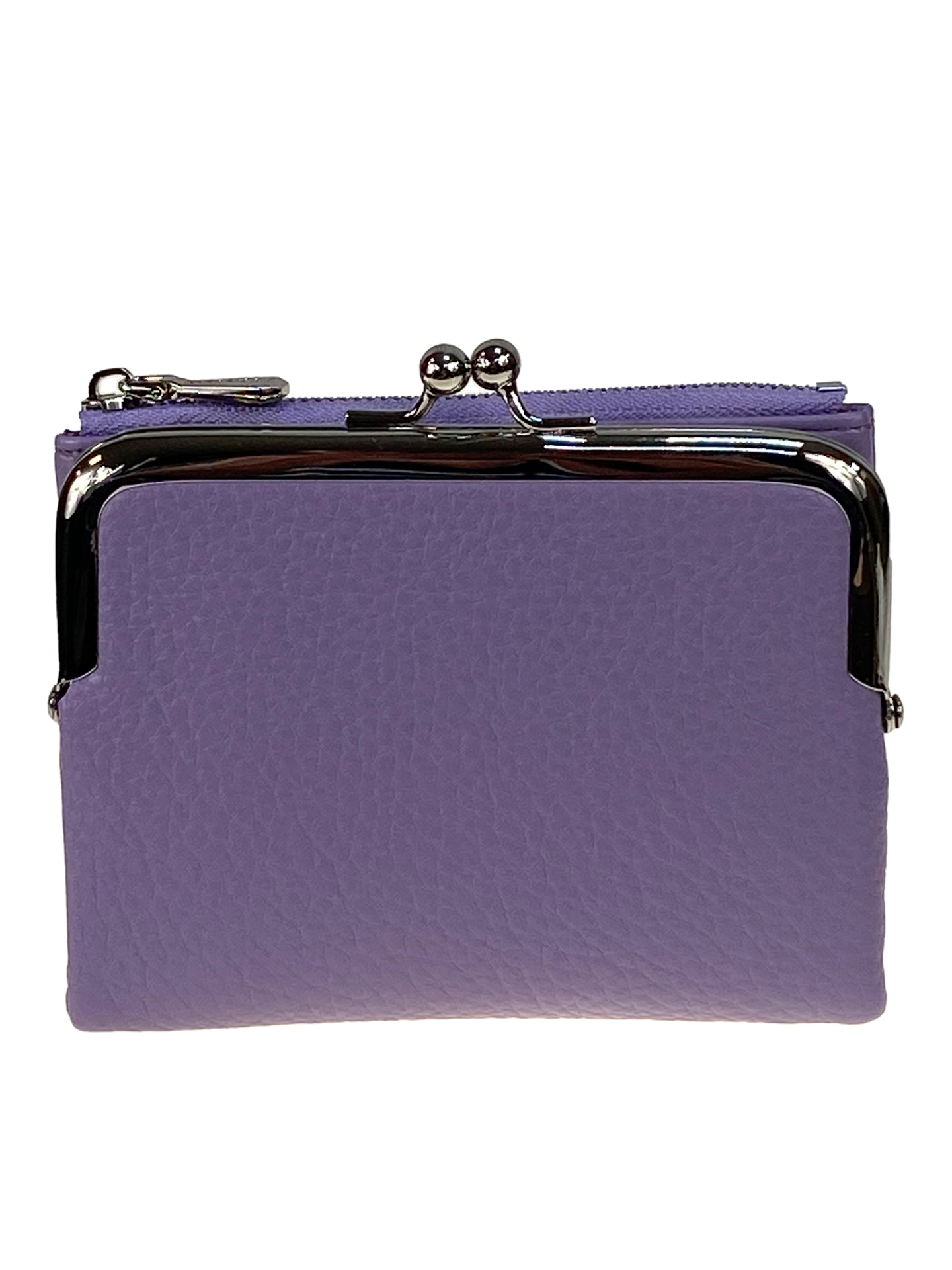 На фото 1 - Женское портмоне с фермуаром из искусственной кожи, цвет фиолетовый