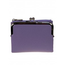 На фото 1 - Женское портмоне с фермуаром из искусственной кожи, цвет фиолетовый