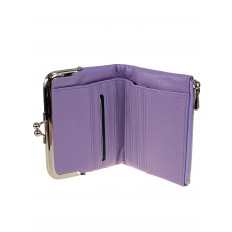 На фото 2 - Женское портмоне с фермуаром из искусственной кожи, цвет фиолетовый