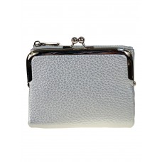 На фото 1 - Женское портмоне с фермуаром из искусственной кожи, цвет серебро