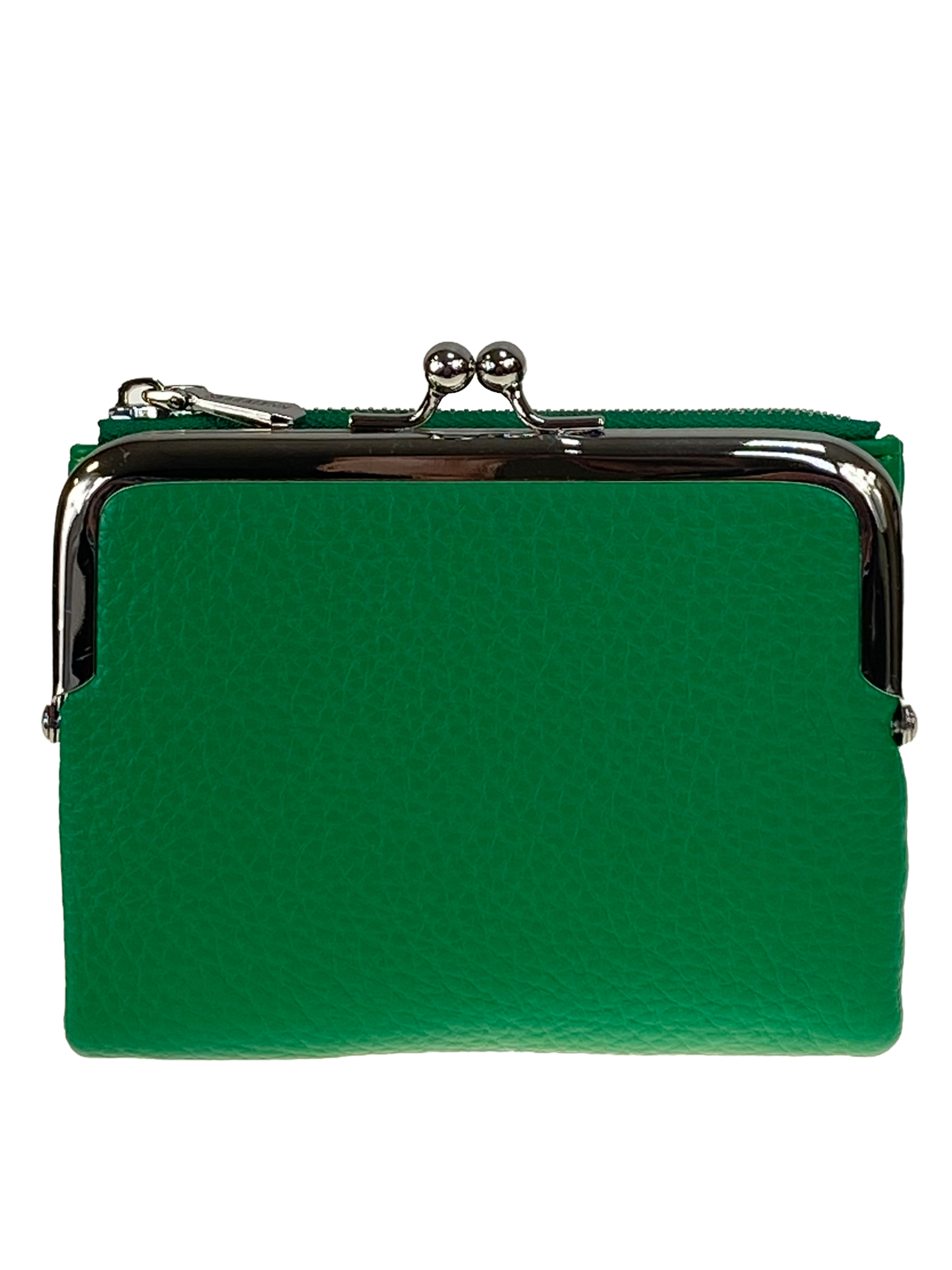 На фото 1 - Женское портмоне с фермуаром из искусственной кожи, цвет зеленый