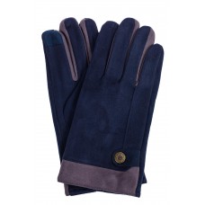 На фото 1 - Перчатки мужские из велюра со вставками, цвет синий