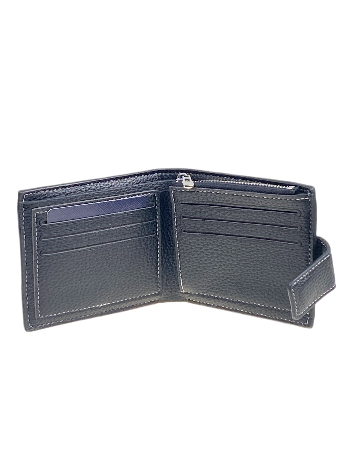 На фото 2 - Мужское  портмоне  из натуральной кожи,  цвет  черный