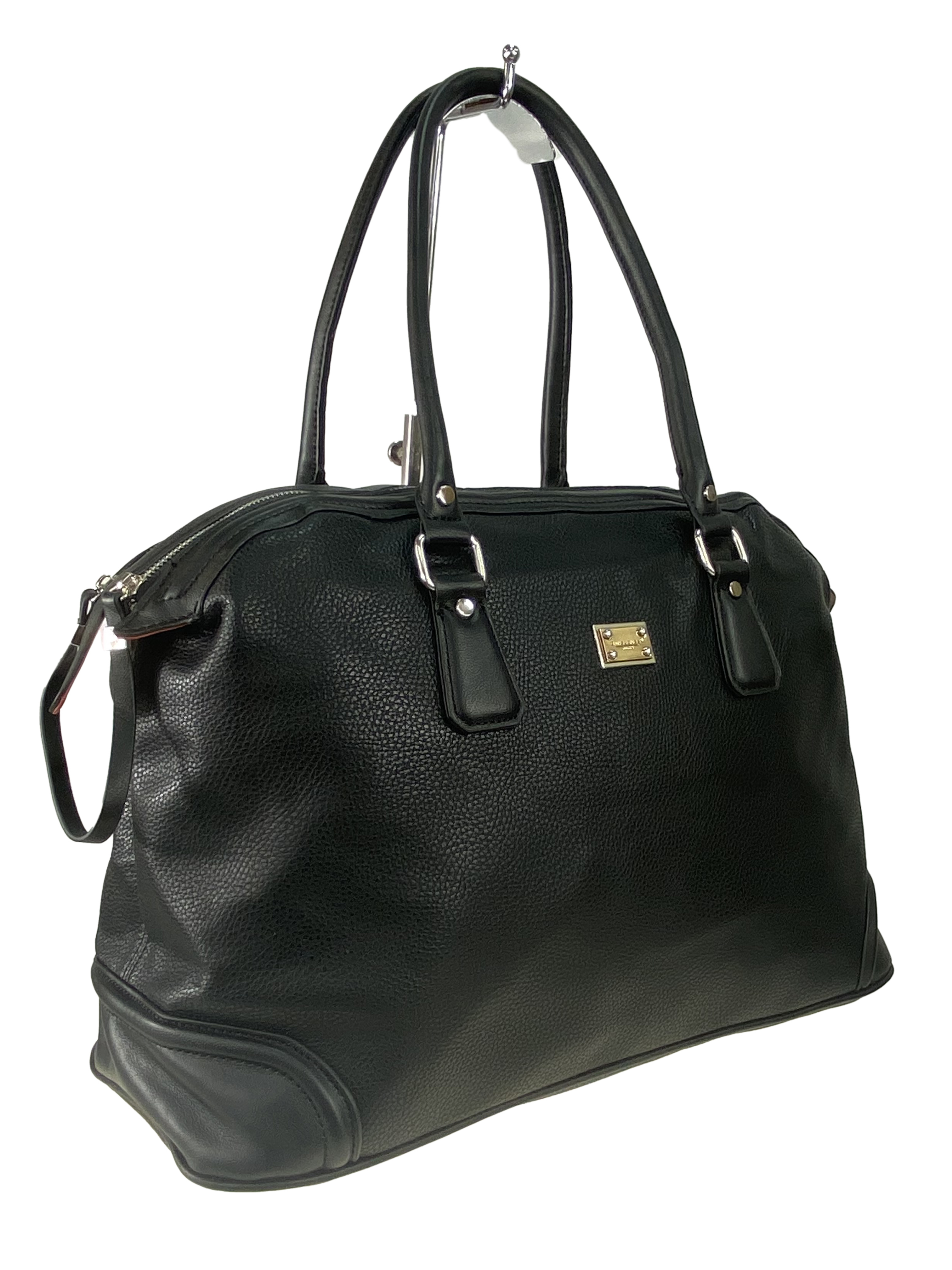 На фото 1 - Женская дорожная сумка из искусственной кожи, цвет чёрный