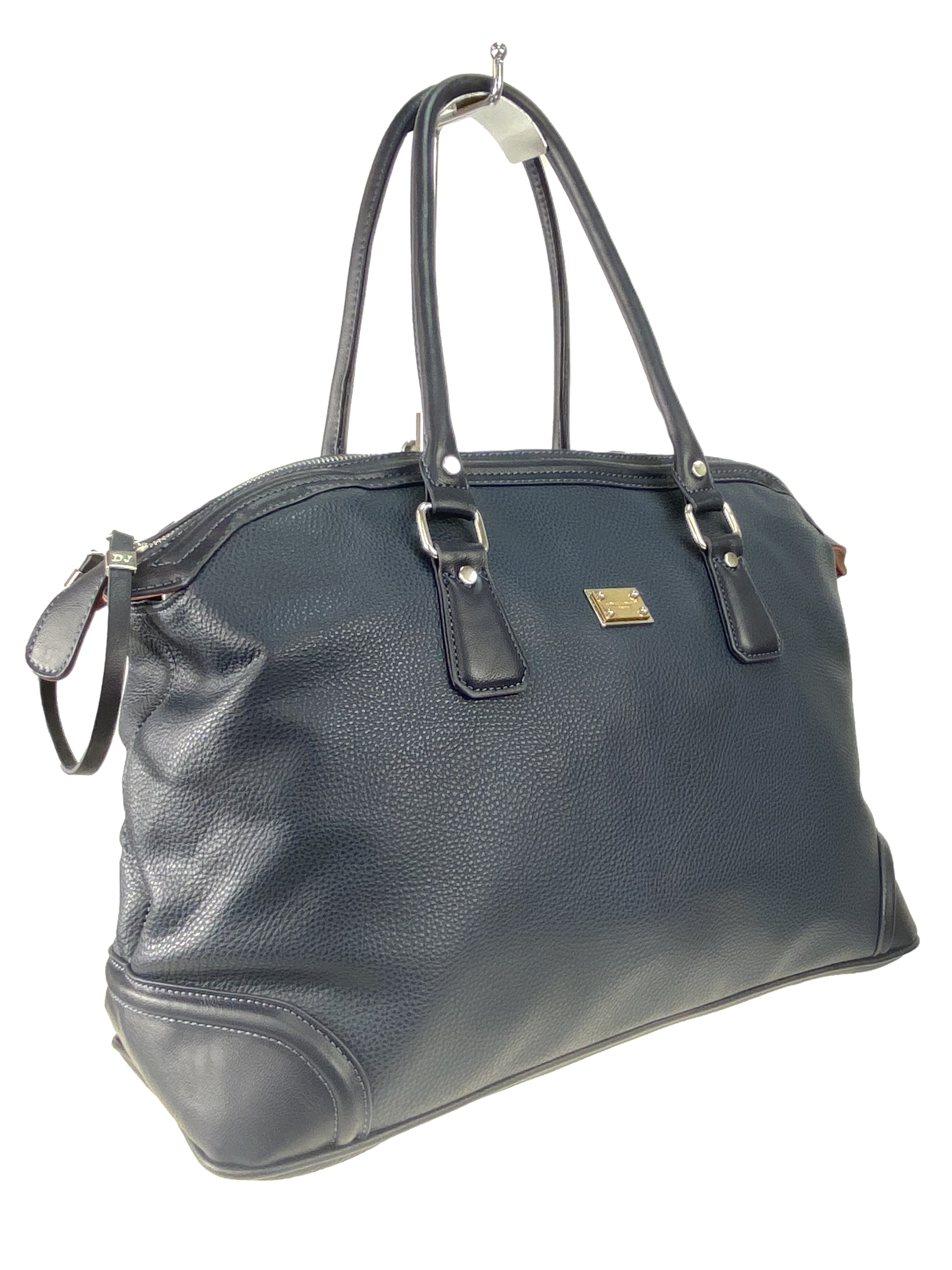 На фото 1 - Женская дорожная сумка из искусственной кожи, цвет тёмно-синий