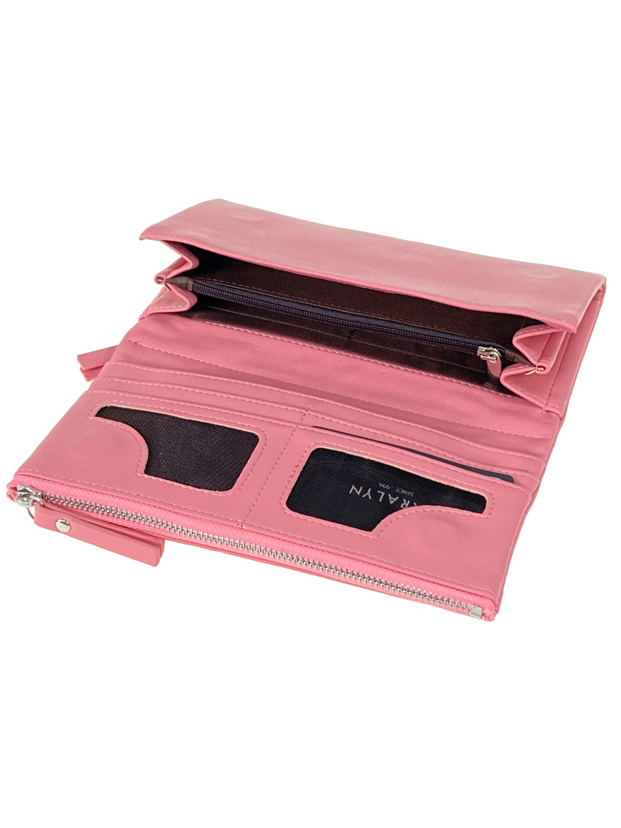 На фото 2 - Женское портмоне из искусственной кожи, цвет розовый