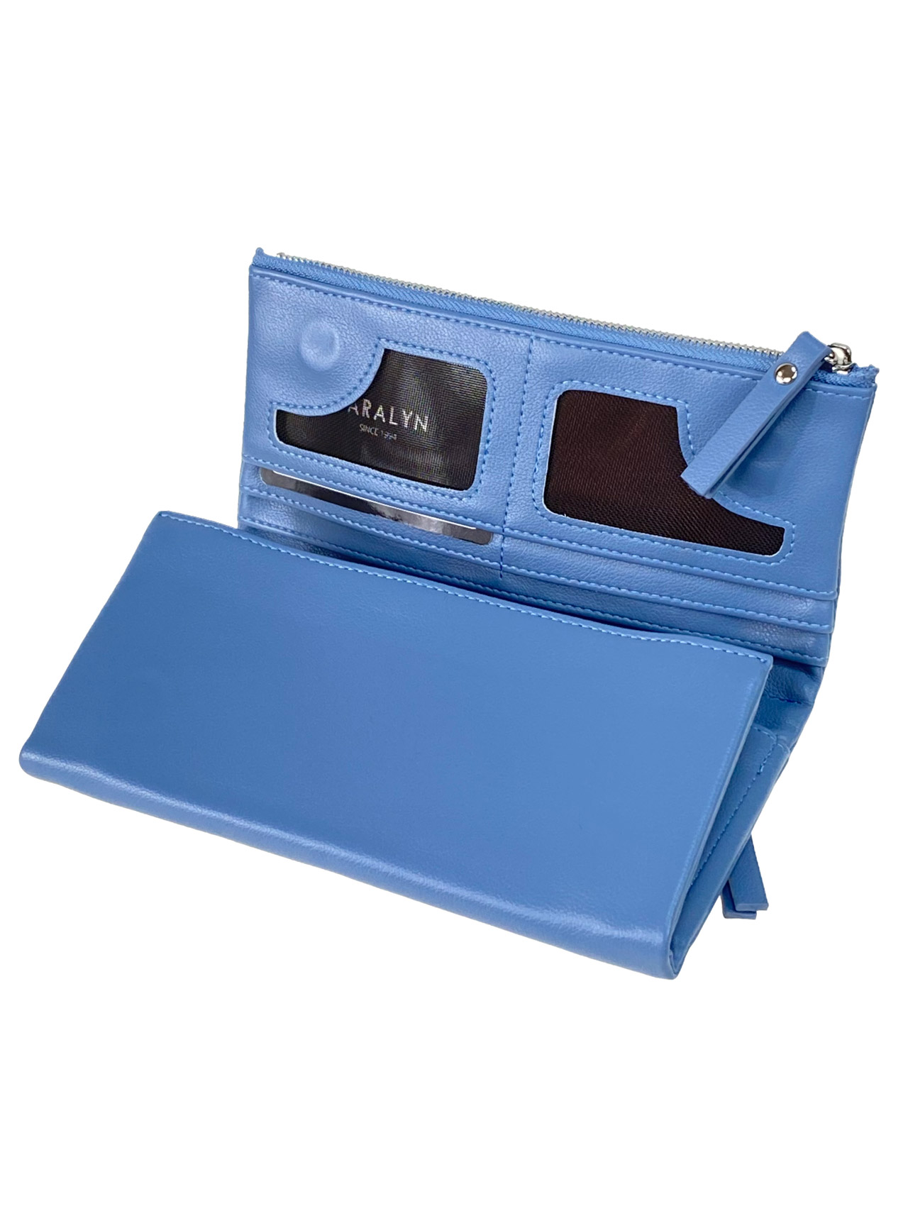 На фото 2 - Женское портмоне из искусственной кожи, цвет голубой
