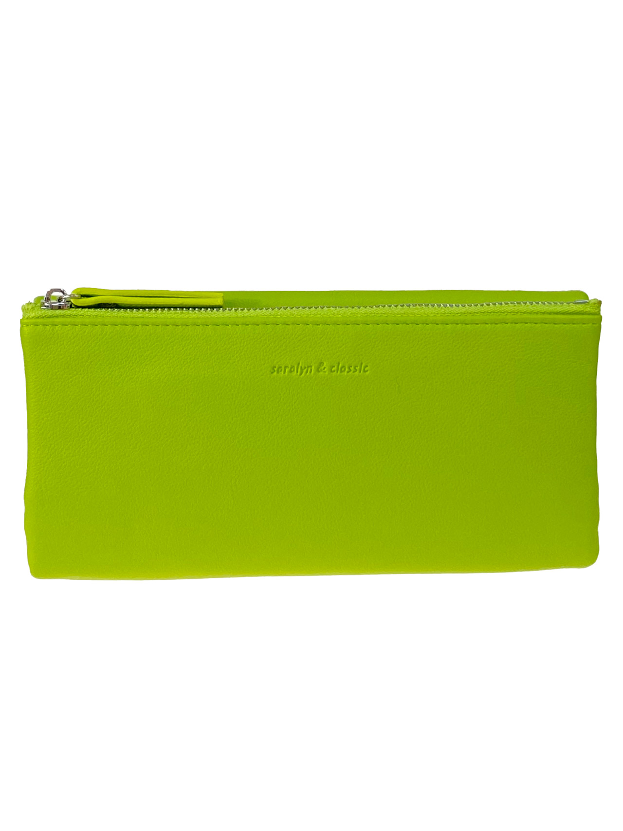 На фото 1 - Женское портмоне из искусственной кожи, цвет желто зеленый