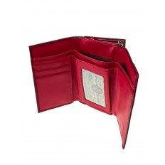 На фото 2 - Женский кошелек с фермуаром из искусственной кожи, цвет красный