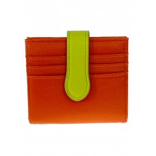 На фото 1 - Женское портмоне из искусственной кожи, цвет оранжевый