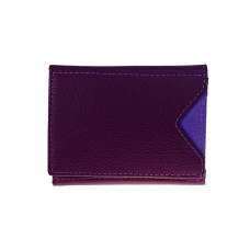 На фото 1 - Маленький кошелек-визитница из натуральной кожи, цвет фиолетовый