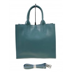 На фото 2 - Женская сумка из натуральной кожи, цвет бирюзовый