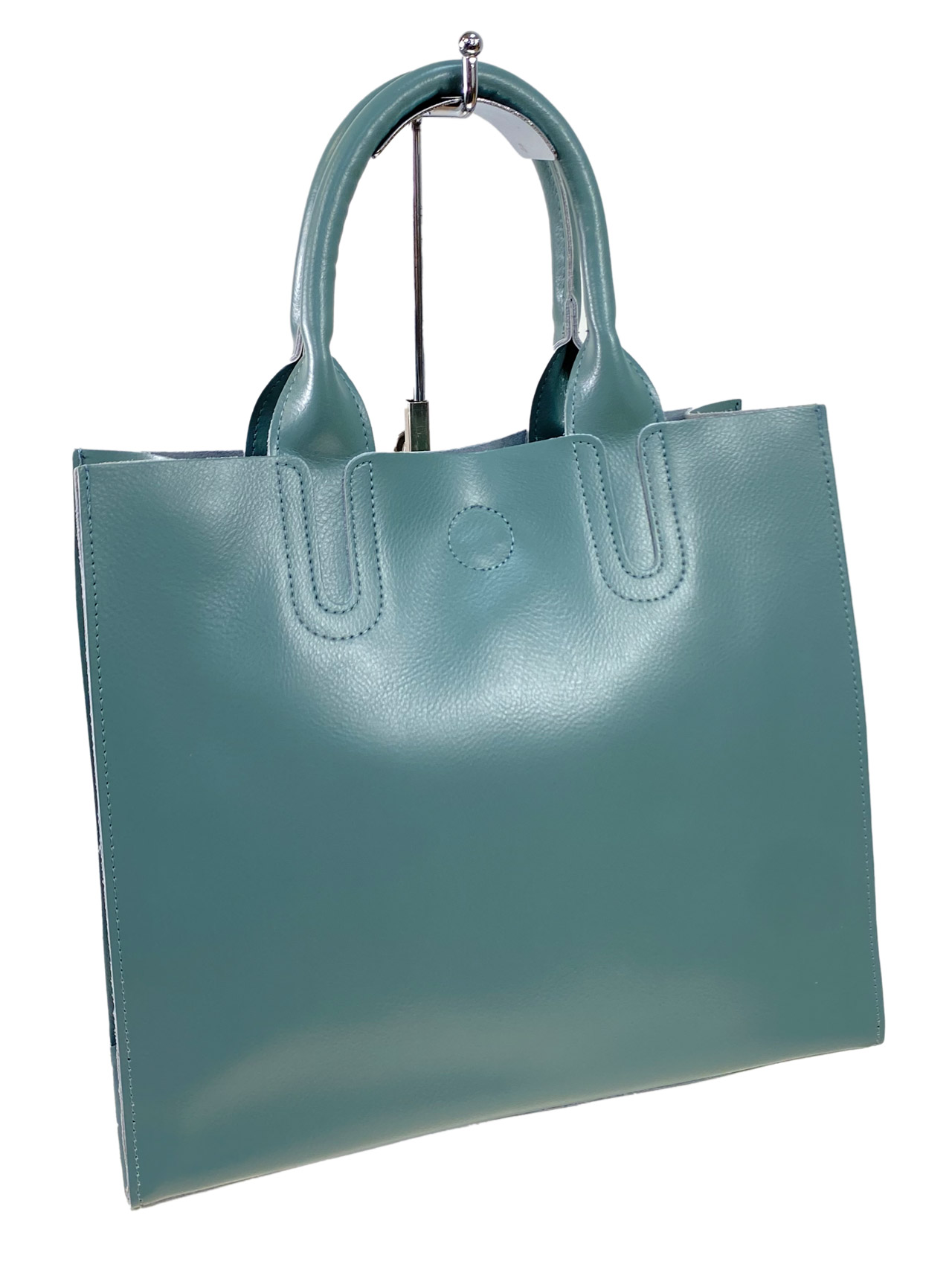 На фото 3 - Женская сумка из натуральной кожи, цвет бирюзовый