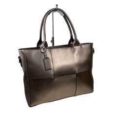 На фото 3 - Женская сумка из натуральной кожи, цвет бронза
