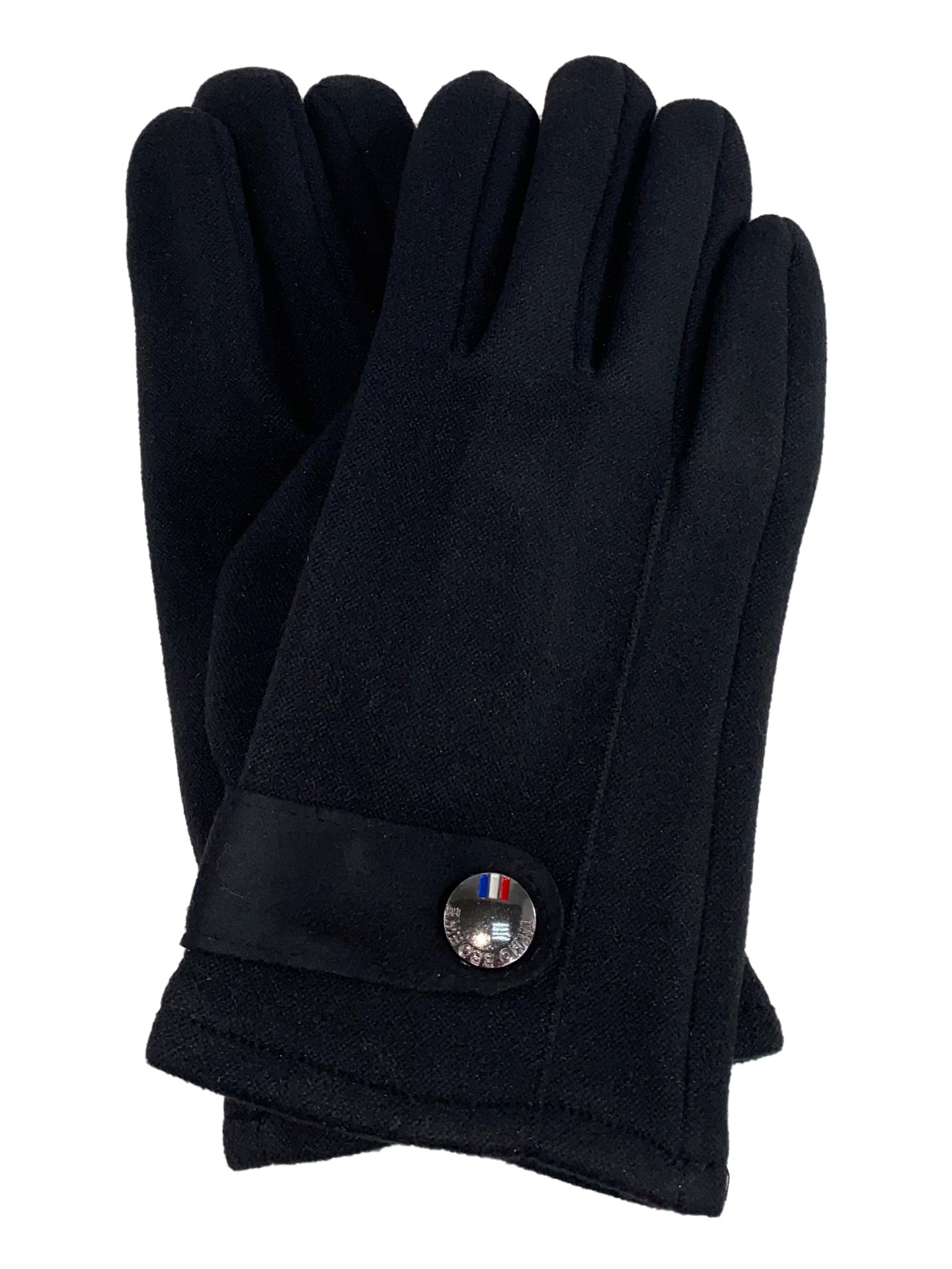 На фото 1 - Велюровые женские перчатки, цвет чёрный