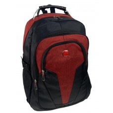 На фото 1 - Мужской  рюкзак из текстиля ,цвет черный/красный