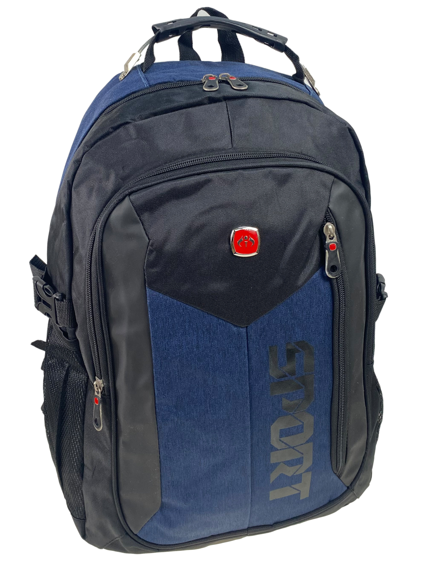 На фото 1 - Мужской  рюкзак из текстиля ,цвет черный/синий