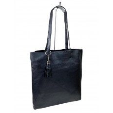 На фото 3 - Женская сумка из натуральной кожи, цвет графит