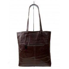 На фото 2 - Женская сумка из натуральной кожи, цвет  шоколад