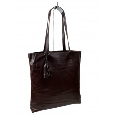 На фото 3 - Женская сумка из натуральной кожи, цвет  шоколад