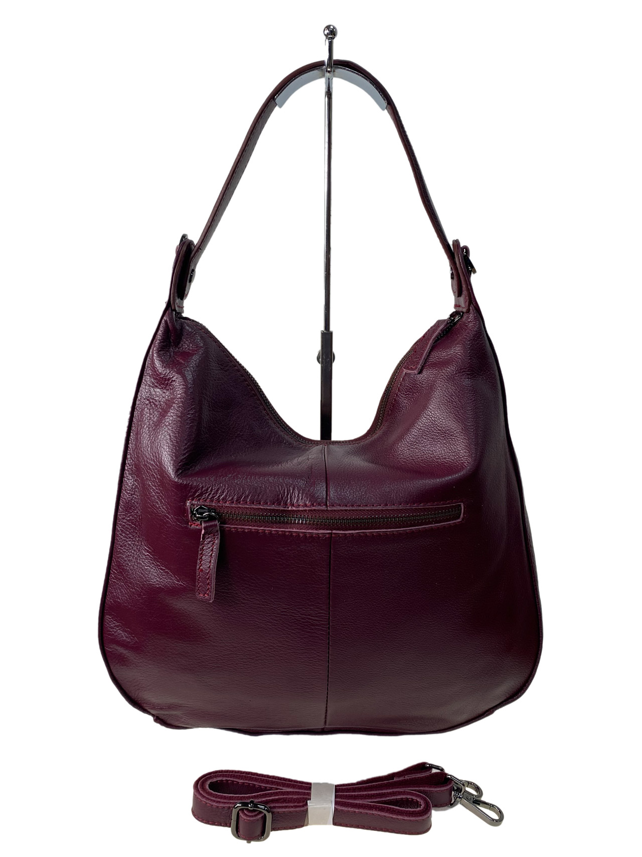 На фото 2 - Женская сумка  из натуральной кожи, цвет фиолетовый