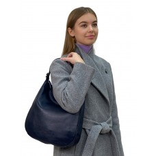На фото 1 - Женская сумка  из натуральной кожи, цвет  синий
