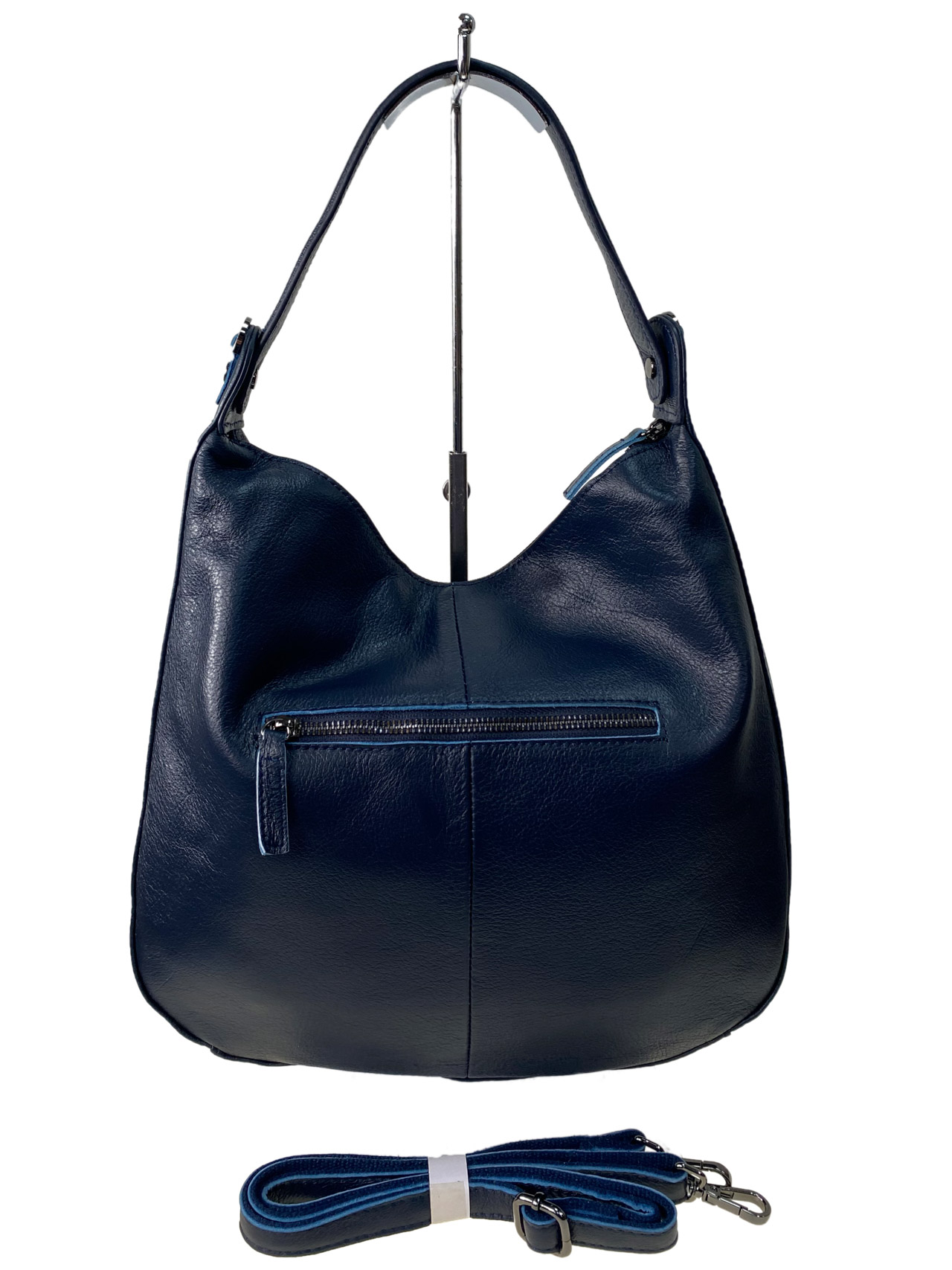 На фото 2 - Женская сумка  из натуральной кожи, цвет  синий