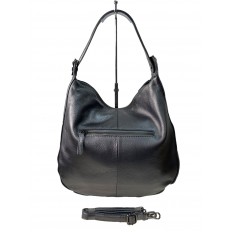 На фото 2 - Женская сумка  из натуральной кожи, цвет серый металлик