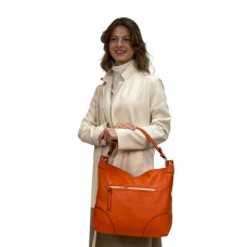 На фото 1 - Женская сумка  из искусственной кожи, цвет оранжевый 