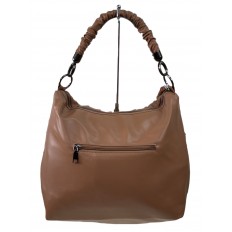 На фото 2 - Женская сумка  из искусственной кожи, цвет бежево-коричневый