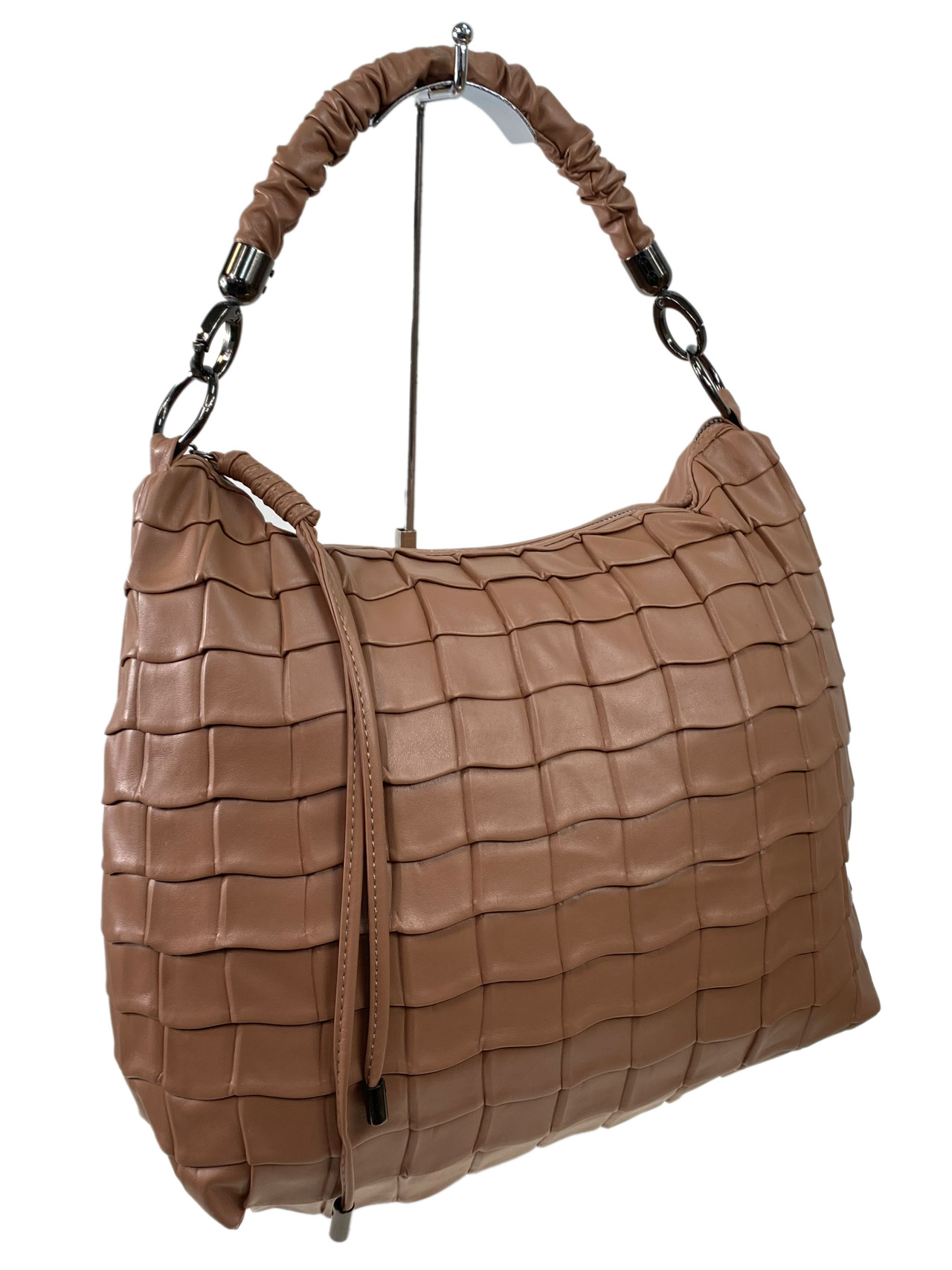 На фото 3 - Женская сумка  из искусственной кожи, цвет бежево-коричневый