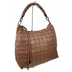 На фото 3 - Женская сумка  из искусственной кожи, цвет бежево-коричневый