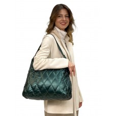 На фото 1 - Женская сумка  из водоотталкивающей ткани, цвет зеленый