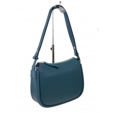 На фото 2 - Женская сумка хобо из натуральной кожи, цвет бирюзовый
