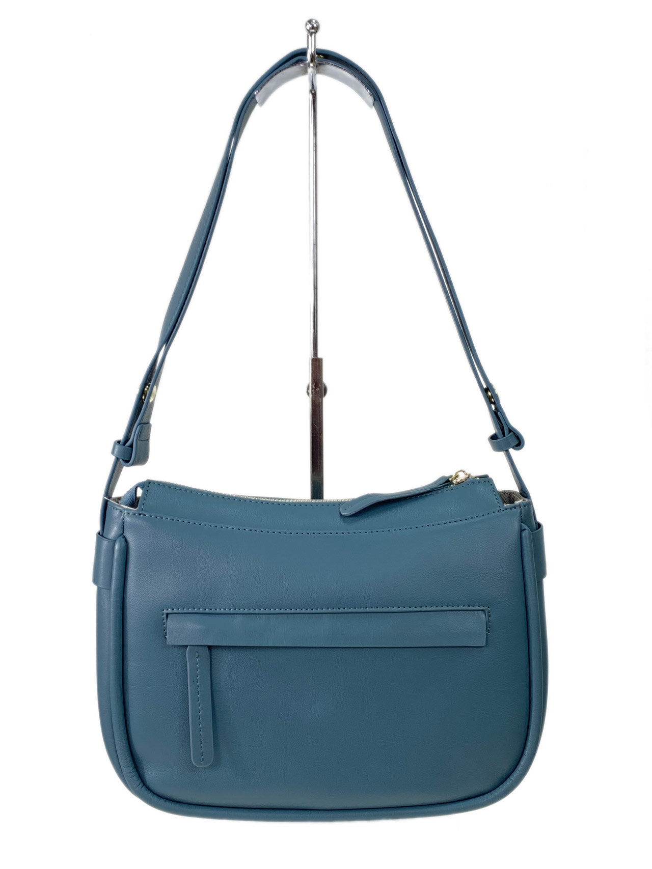 На фото 3 - Женская сумка хобо из натуральной кожи, цвет бирюзовый