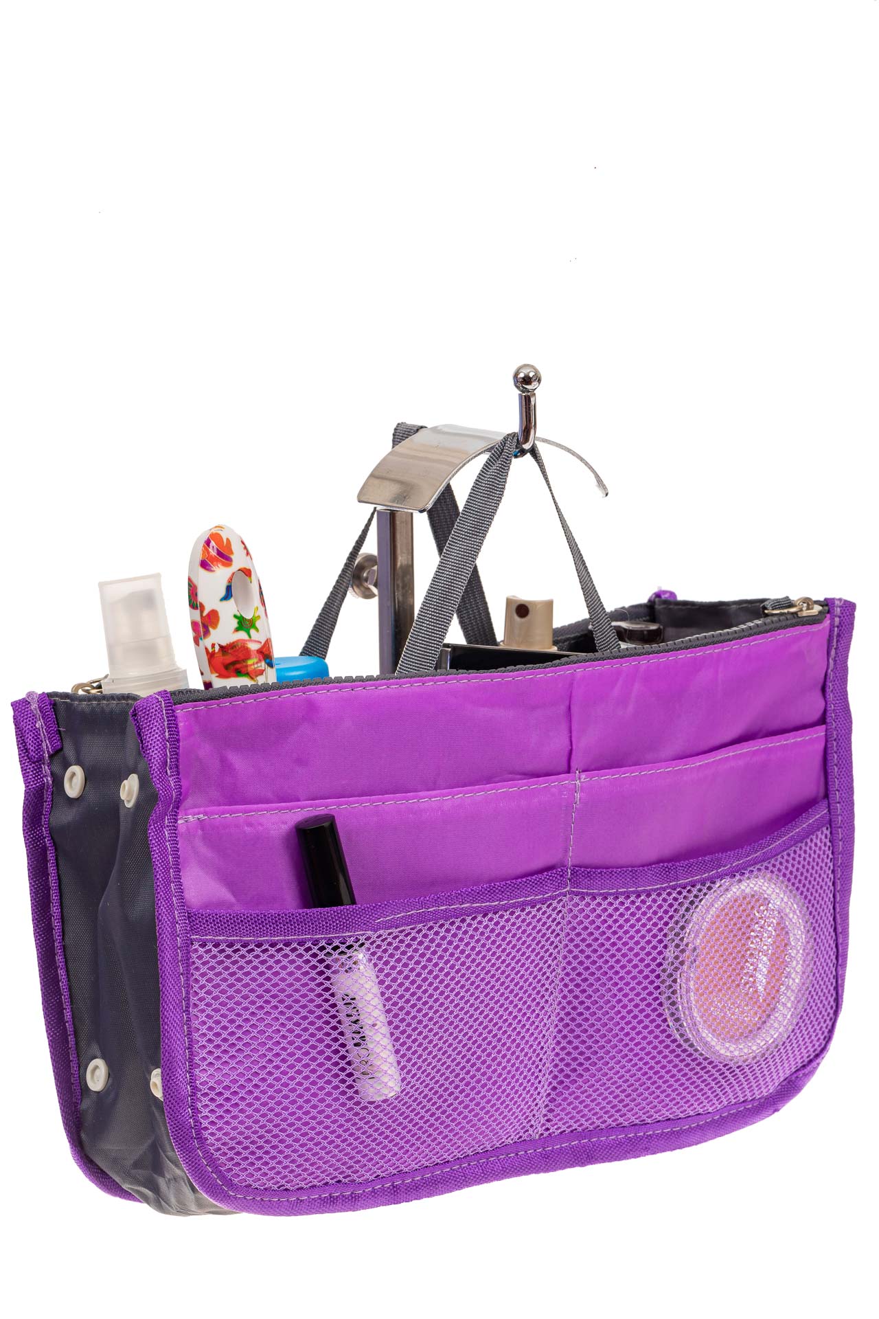 На фото 1 - Вкладыш органайзер из текстиля, цвет фиолетовый