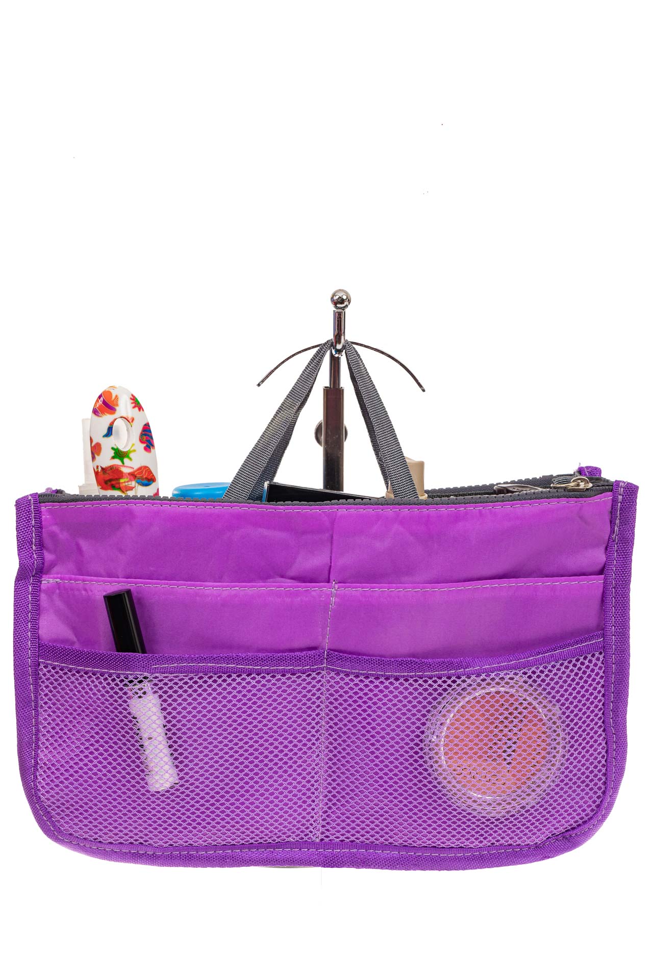 На фото 2 - Вкладыш органайзер из текстиля, цвет фиолетовый