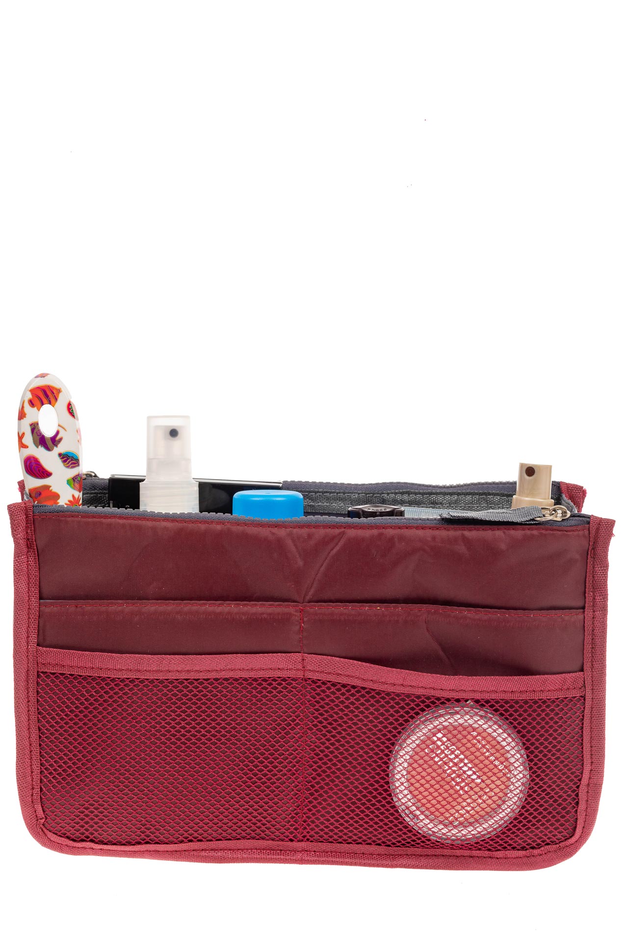 На фото 3 - Вкладыш органайзер из текстиля, цвет бордовый