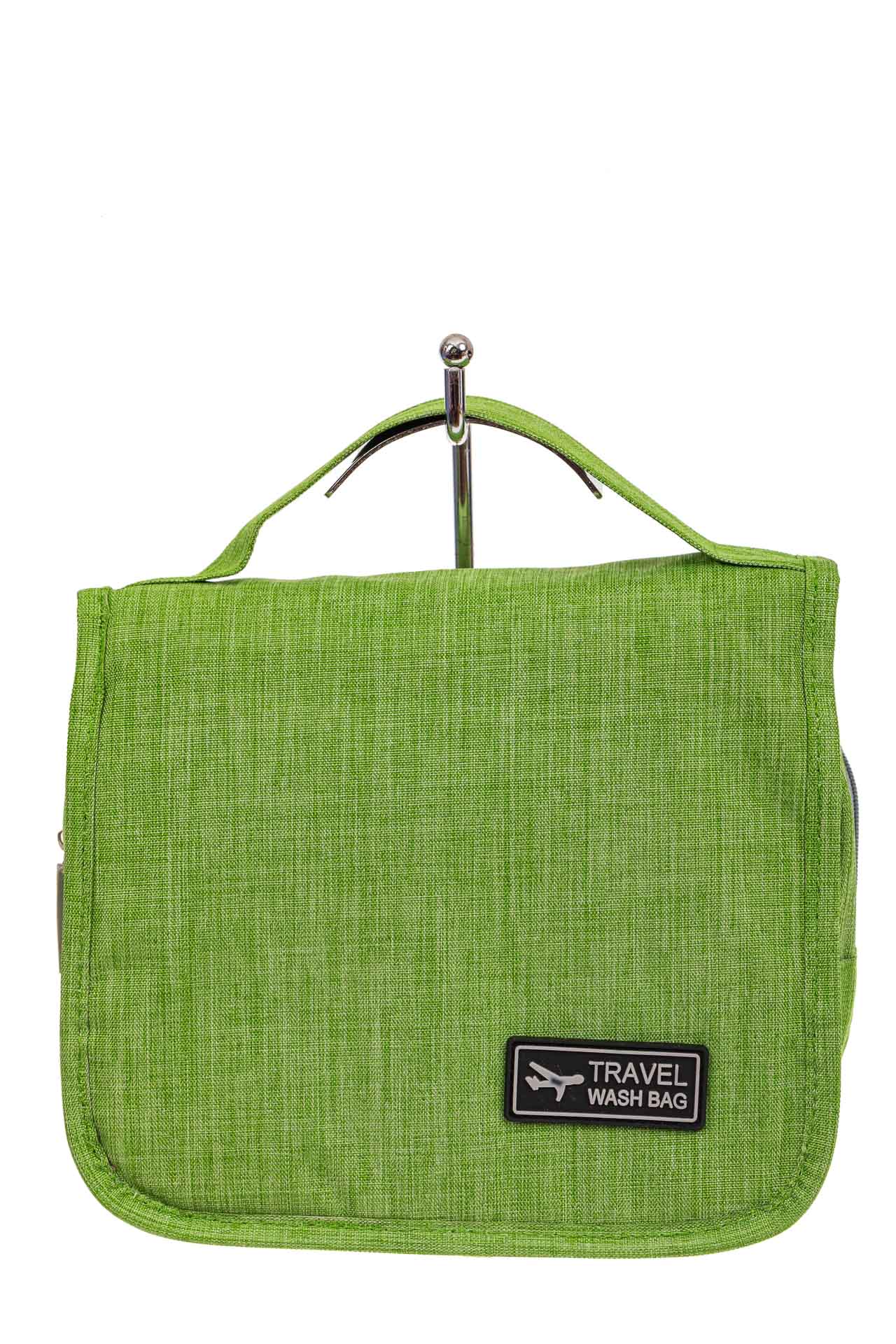 На фото 2 - Дорожная косметичка из текстиля, цвет зеленый