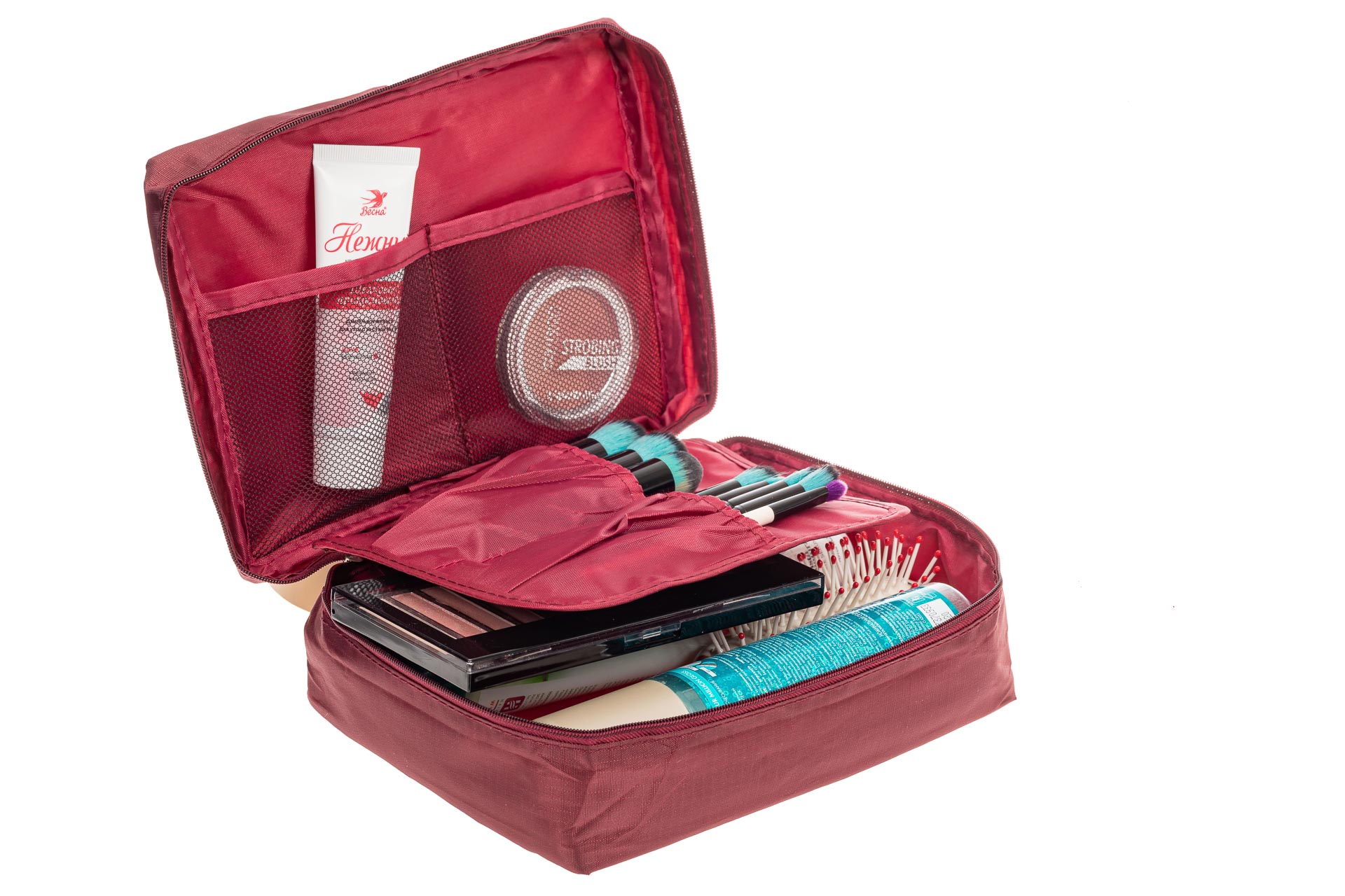 На фото 3 - Дорожная сумка-косметичка multi pouch, цвет бордовый