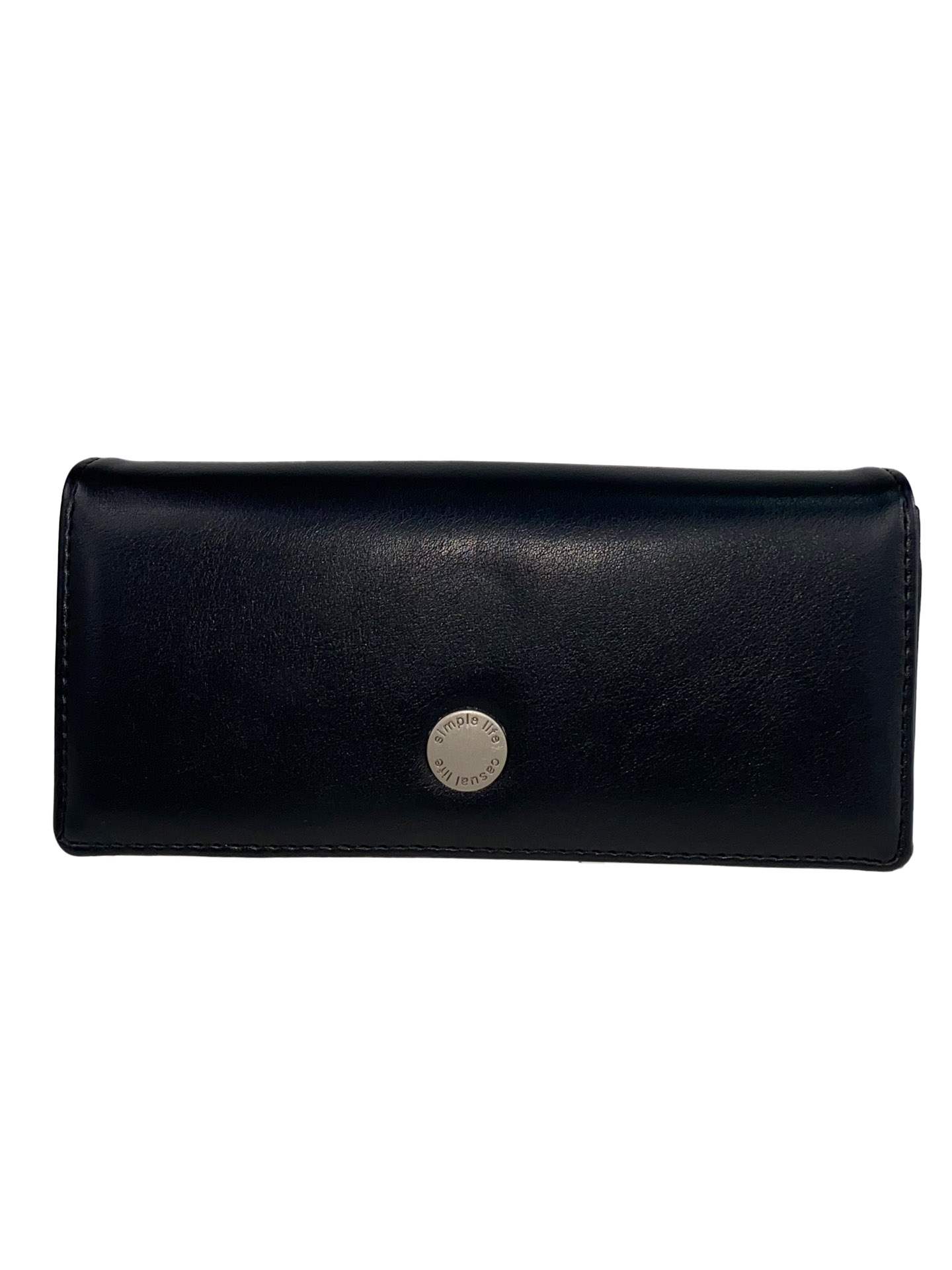 На фото 1 - Женское портмоне из искусственной кожи, цвет чёрный, арт. F02-703FV1220/1