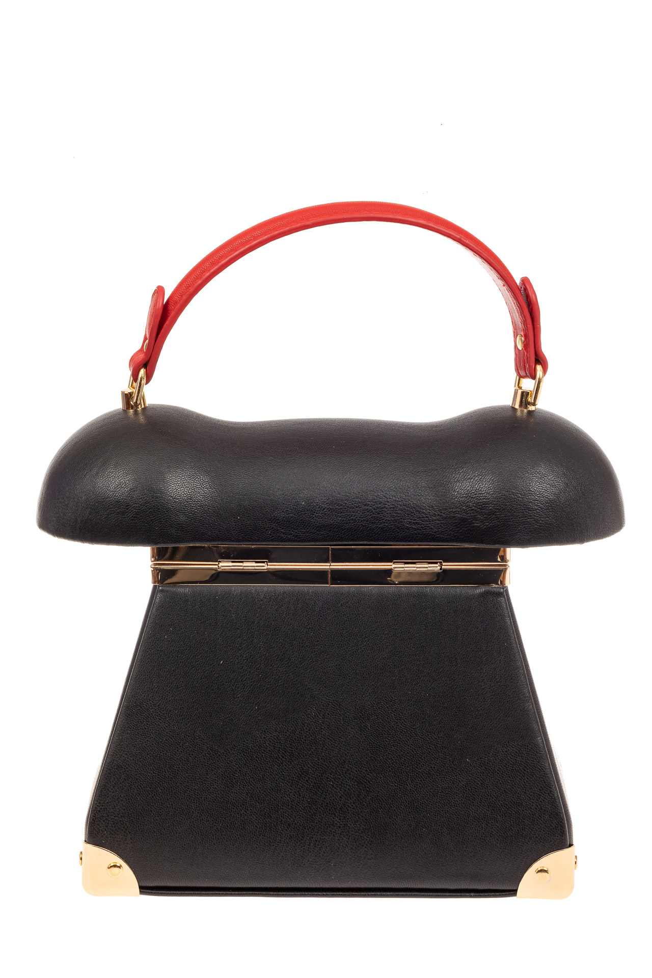 На фото 3 - Театральная сумочка из искусственной кожи, цвет черный